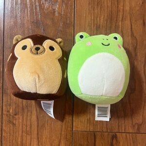 Squishmallows Phillips the Frog and Hans the Hedgehog Mini Plush Set